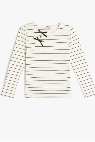 Koton Kız Çocuk Sweat Takım 5SKG10220AK BEJ ÇİZGİLİ