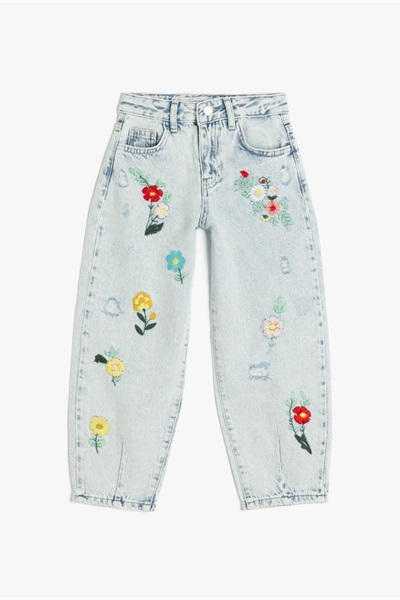 Koton Kız Çocuk Jean Pantolon 5SKG40064AD Light İndigo
