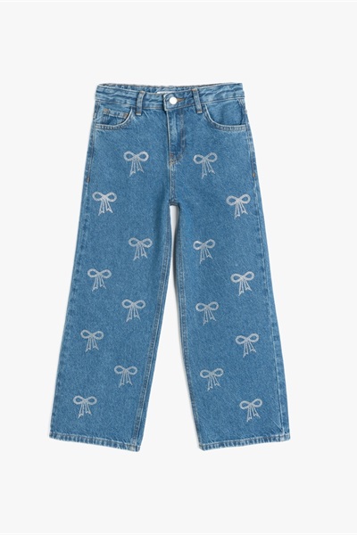 Koton Kız Çocuk Jean Pantolon 5SKG40101AD KOYU İNDİGO
