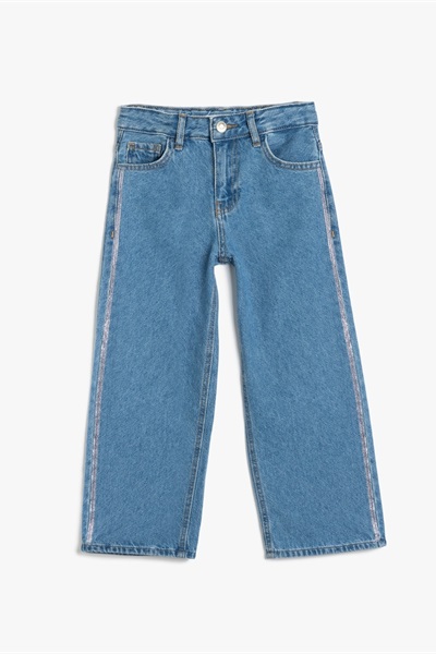 Koton Kız Çocuk Jean Pantolon 5SKG40102AD Light İndigo