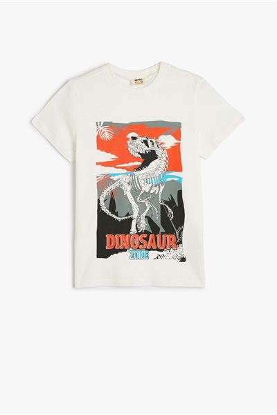 Koton Erkek Çocuk T-shirt 5SKB10192TK EKRU