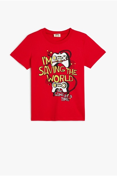Koton Erkek Çocuk T-shirt 5SKB10173TK KIRMIZI