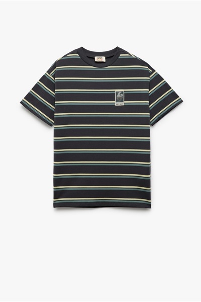 Koton Erkek Çocuk T-shirt 5SKB10281TK Siyah Çizgili