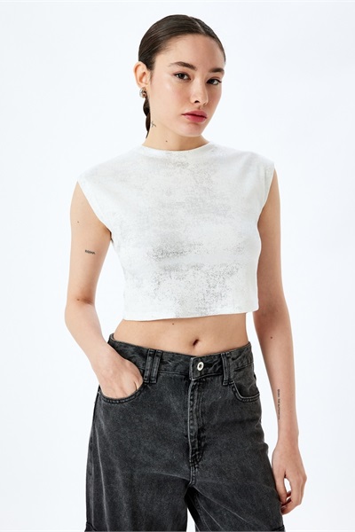 Koton Kadın T-shirt 5SAL10029IK EKRU