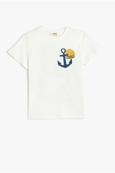Koton Erkek Çocuk T-shirt 5SKB10142TK EKRU