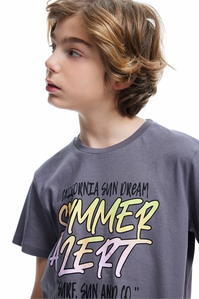 Koton Erkek Çocuk T-shirt 5SKB10171TK ANTRASİT