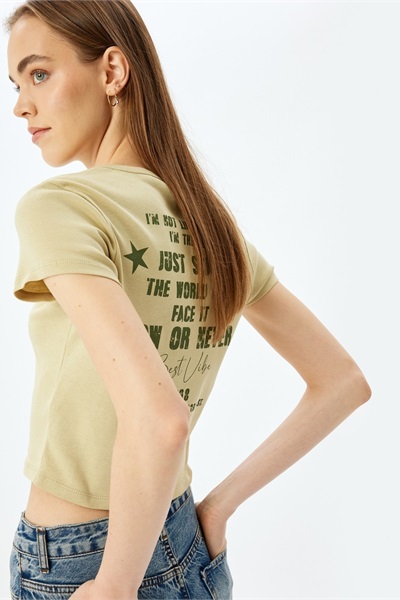 Koton Kadın T-shirt 5SAL10223IK HAKİ