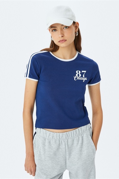 Koton Kadın T-shirt 5SAL10130IK LACİVERT