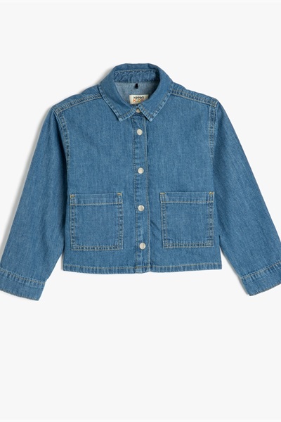 Koton Kız Çocuk Jean Ceket 5SKG20016AD ORTA İNDİGO