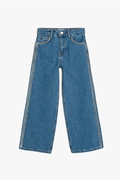 Koton Kız Çocuk Jean Pantolon 5SKG40097AD ORTA İNDİGO