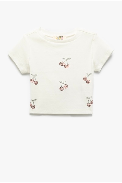 Koton Kız Çocuk T-shirt 5SKG10165AK EKRU