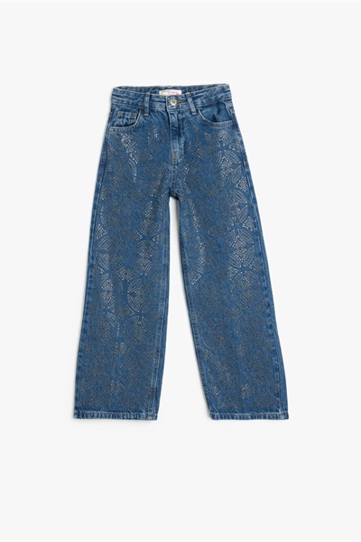 Koton Kız Çocuk Jean Pantolon 5SKG40096AD KOYU İNDİGO