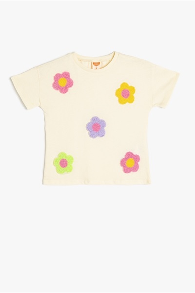 Koton Kız Bebek Uzun Kol T-shirt 5SMG10064AK EKRU
