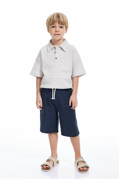 Koton Erkek Çocuk Kısa kol T-shirt 5SKB10034TK GRİ