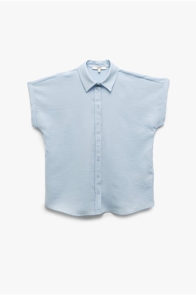 Koton Kadın Kısa Kol T-shirt 5SAK60068UW MAVİ