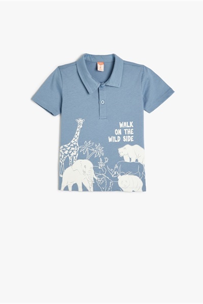 Koton Erkek Bebek Kısa kol T-shirt 5SMB10077TK MAVİ