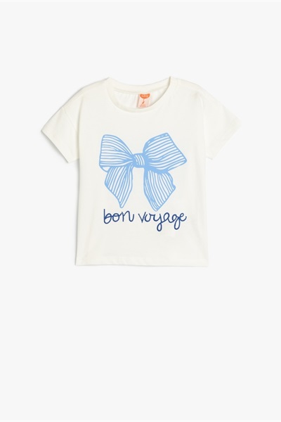 Koton Kız Bebek Kısa Kol T-shirt 5SMG10054AK EKRU