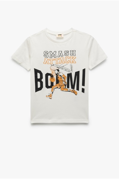 Koton Erkek Çocuk T-shirt 5SKB10161TK EKRU