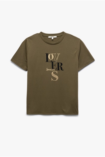 Koton Kadın T-shirt 5SAK50182EK HAKİ