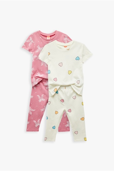 Koton Kız Bebek Şort Takım 5SMG10122AK EKRU DESENLİ