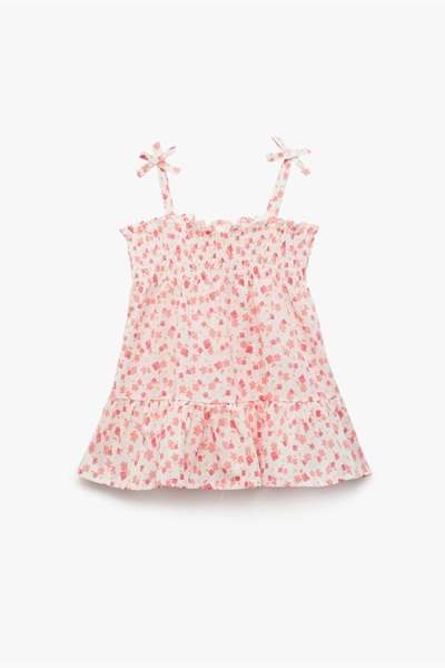 Koton Kız Bebek Elbise 5SMG80025AW PEMBE DESENLİ