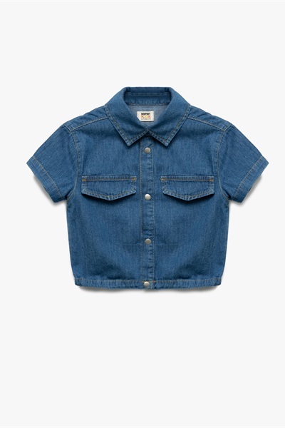 Koton Kız Çocuk Jean Ceket 5SKG20002AD ORTA İNDİGO