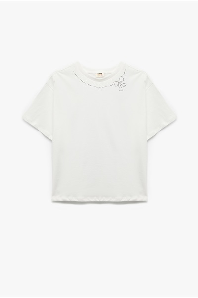 Koton Kız Çocuk T-shirt 5SKG10559AK EKRU