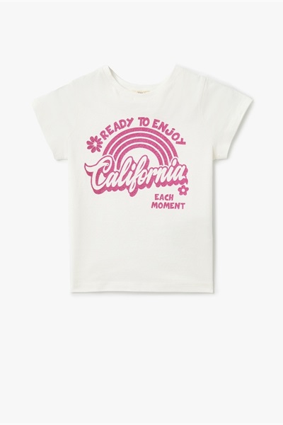 Koton Kız Çocuk T-shirt 5SKG10074AK EKRU