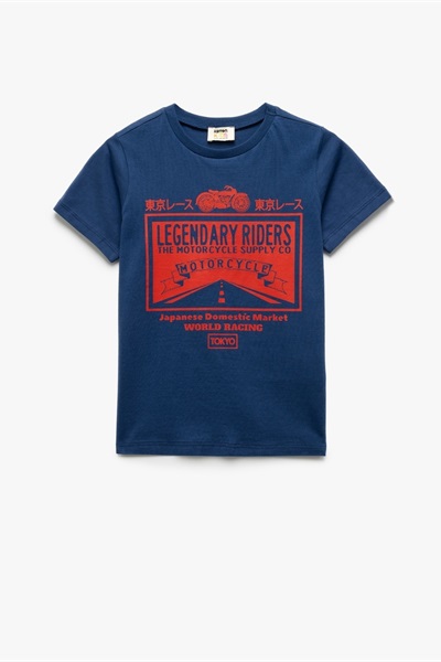 Koton Erkek Çocuk T-shirt 5SKB10082TK LACİVERT