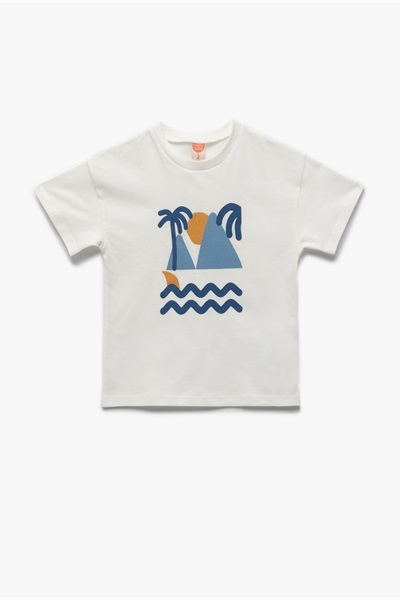 Koton Erkek Bebek  T-shirt 5SMB10045TK EKRU