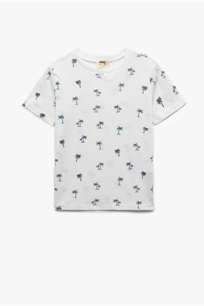 Koton Erkek Çocuk T-shirt 5SKB10230TK BEYAZ DESENLİ
