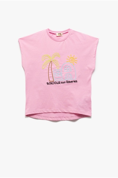 Koton Kız Çocuk T-shirt 5SKG10136AK PEMBE