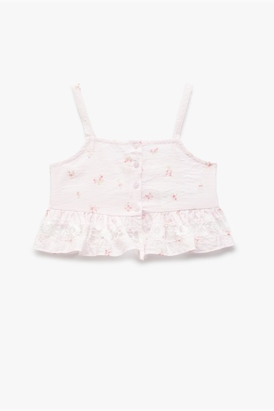 Koton Kız Çocuk Bluz 5SKG60188AW PEMBE DESENLİ