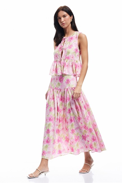 Koton Kadın Etek 5SAK70136EW PEMBE DESENLİ
