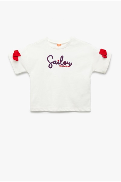 Koton Kız Bebek T-shirt 5SMG10155AK EKRU
