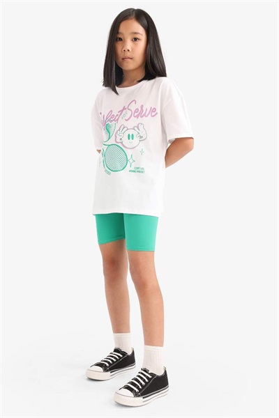 Defacto Kız Çocuk  Şort Takım E5697A8/GN268 GREEN