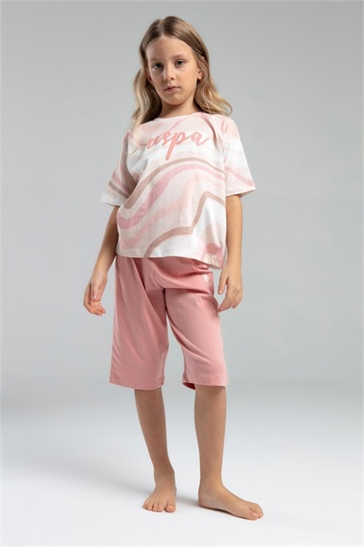 U.S. Polo Assn Kids Kız Çocuk Kapri Takım US2062-4 BEYAZ/SOMON