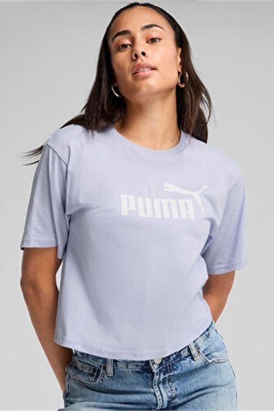 Puma Ess Cropped No. 1 Logo Tee Kadın T-shirt 684972-47 Cool Weather