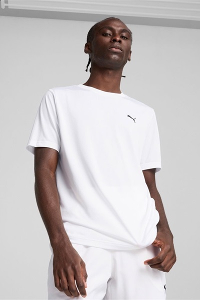 Puma  Ess Small Puma Logo Poly Tee Unisex T-Shirt 682542-02 WHİTE