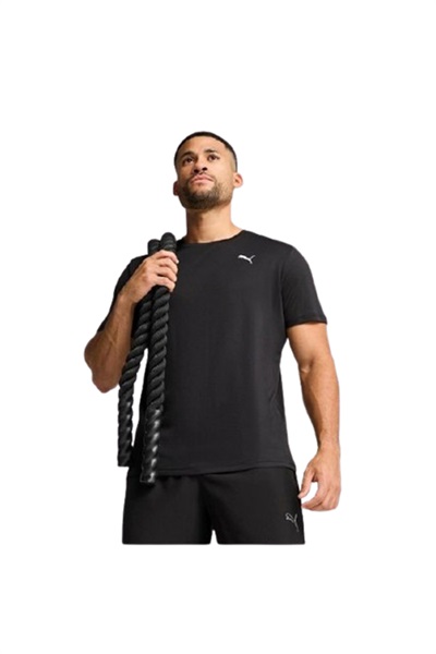 Puma M Tad Ess Poly Texture Tee Erkek T-shirt 527155-01 BLACK