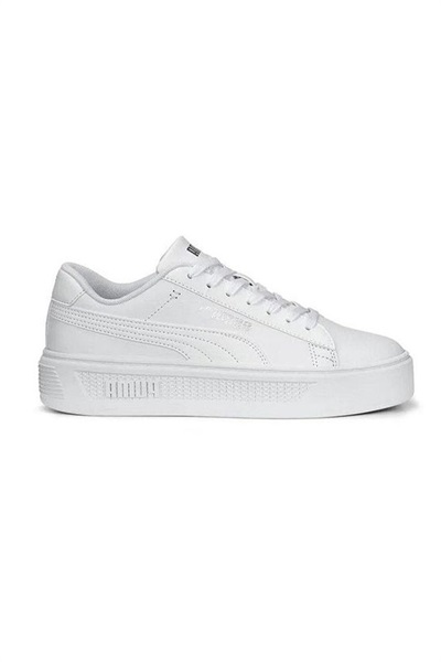 Puma Smash Platform V3 Kadın Spor Ayakkabı 390758-01 WHİTE-SİLVER