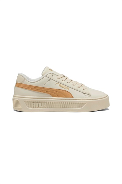 Puma Smash Platform v3 Kadın  Spor Ayakkabı 390758-19 Alpine Snow-Warm Beige-Gold