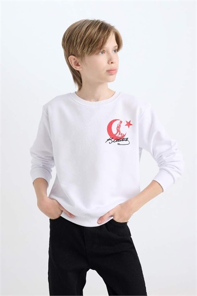 Defacto Erkek Çocuk Sweat D8200A8/WT34 WHITE