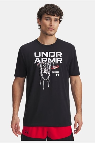 Under Armour Ua M 60/40S Hoops Net Ss Erkek T-shirt 1390188-001 Black / White