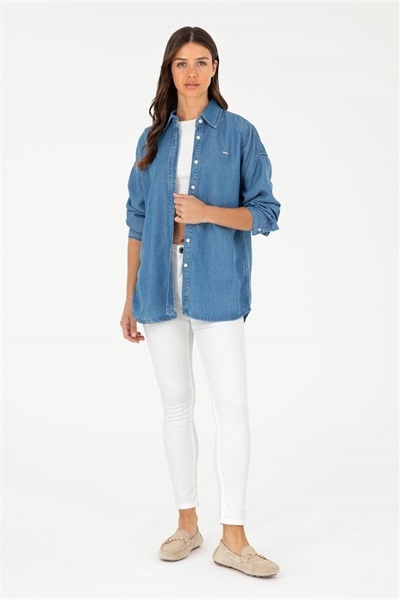 Tinex24Y U.S. Polo Assn. Kadın Kanvas Pantolon 1825602 Beyaz
