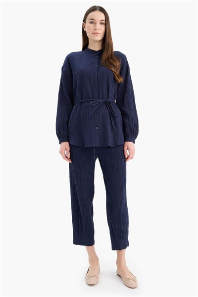 Defacto Kadın Kanvas Pantolon E5359Ax/Nv31 NAVY