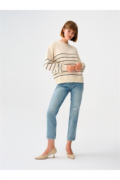 Loft Mom Nesta Kadın Jean Pantolon Lf2037345 WASH