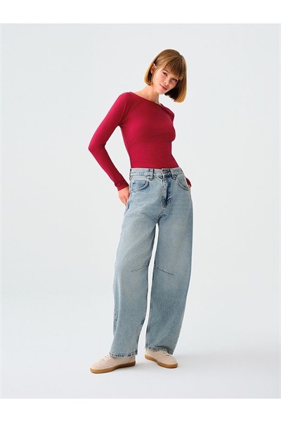 Loft Baggy Kadın Jean Pantolon Lf2037919 WASH