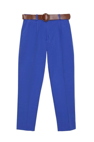 Quzu Beli Kemerli Kadın Pantolon 70755 Lacivert