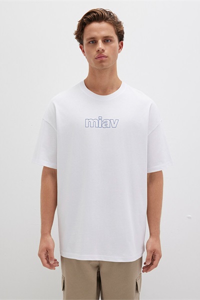 Mavi Miav Erkek T-Shirt M0611704-620 Beyaz